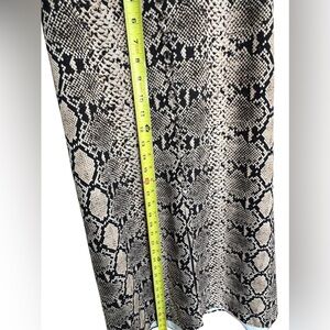 Cream and Black Maxi Skirt with Snakeskin Print